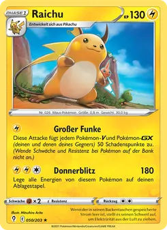Karte Raichu aus Drachenwandel, Nummer 50/203