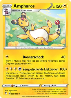 Karte Ampharos aus Drachenwandel, Nummer 56/203