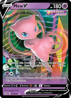 Karte Mew V aus Fusionsangriff, Nummer 113/264