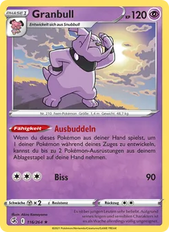 Karte Granbull aus Fusionsangriff, Nummer 116/264