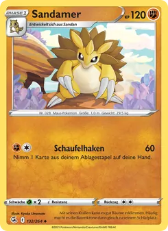 Karte Sandamer aus Fusionsangriff, Nummer 132/264