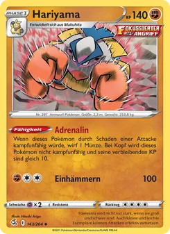Karte Hariyama aus Fusionsangriff, Nummer 143/264