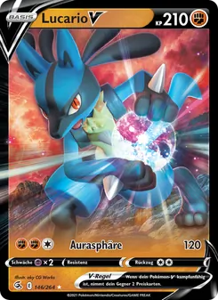 Karte Lucario V aus Fusionsangriff, Nummer 146/264