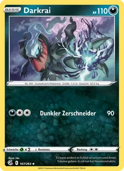 Karte Darkrai aus Fusionsangriff, Nummer 167/264