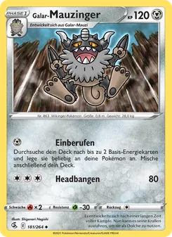 Karte Galar-Mauzinger aus Fusionsangriff, Nummer 181/264