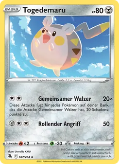 Karte Togedemaru aus Fusionsangriff, Nummer 187/264