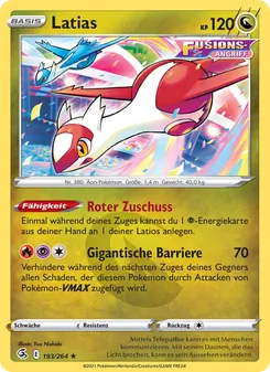 Karte Latias aus Fusionsangriff, Nummer 193/264