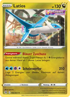 Karte Latios aus Fusionsangriff, Nummer 194/264
