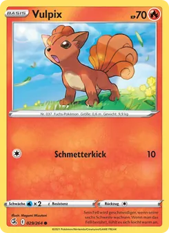 Karte Vulpix aus Fusionsangriff, Nummer 29/264
