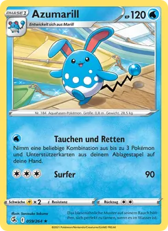 Karte Azumarill aus Fusionsangriff, Nummer 59/264