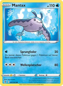 Karte Mantax aus Fusionsangriff, Nummer 61/264
