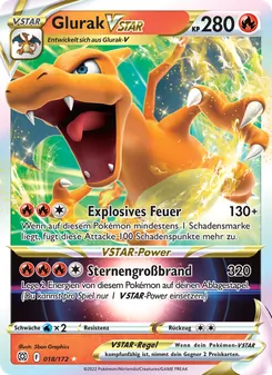 Karte Glurak VSTAR aus Strahlende Sterne, Nummer 018/172