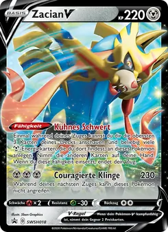 Karte Zacian V aus SCSC Promokarten, Nummer SWSH018/307