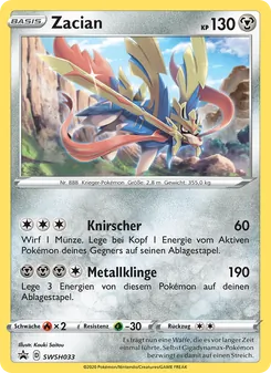 Karte Zacian aus SCSC Promokarten, Nummer SWSH033/307