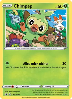 Karte Chimpep aus SCSC Promokarten, Nummer SWSH070/307