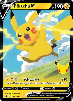 Karte Pikachu V aus SCSC Promokarten, Nummer SWSH143/307