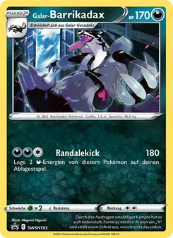 Karte Galar-Barrikadax aus SCSC Promokarten, Nummer SWSH193/307