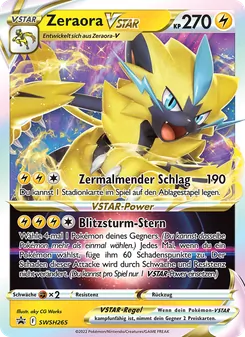 Karte Zeraora VSTAR aus SCSC Promokarten, Nummer SWSH265/307