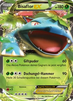 Karte Bisaflor EX aus XY, Nummer 1/146