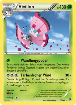 Karte Vivillon aus XY, Nummer 17/146