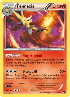 Karte Fennexis aus XY, Nummer 26/146