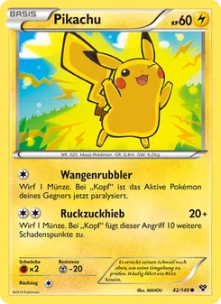 Karte Pikachu aus XY, Nummer 42/146