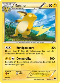 Karte Raichu aus XY, Nummer 43/146