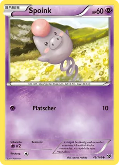 Karte Spoink aus XY, Nummer 49/146