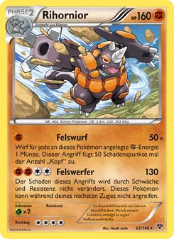 Karte Rihornior aus XY, Nummer 62/146