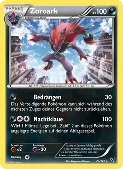 Karte Zoroark aus XY, Nummer 73/146
