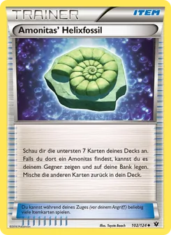Karte Amonitas Helixfossil aus Schicksalsschmiede, Nummer 102/124