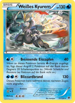 Karte Weißes Kyurem aus Schicksalsschmiede, Nummer 21/124