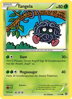 Karte Tangela aus Dampfkessel, Nummer 1/114