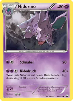 Karte Nidorino aus Dampfkessel, Nummer 44/114