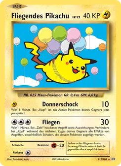 Karte Fliegendes Pikachu aus Evolution, Nummer 110/108