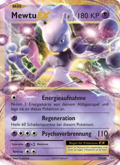 Karte Mewtu EX aus Evolution, Nummer 52/108