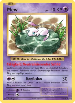 Karte Mew aus Evolution, Nummer 53/108
