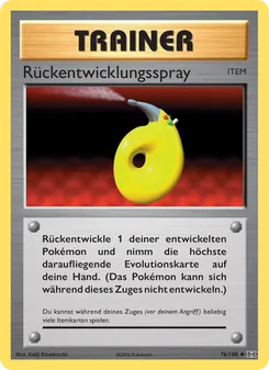 Karte Rückentwicklungsspray aus Evolution, Nummer 76/108