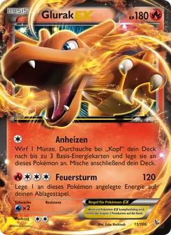 Karte Glurak EX aus Flammenmeer, Nummer 11/106