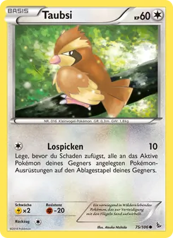 Karte Taubsi aus Flammenmeer, Nummer 75/106