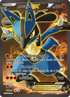 Karte Lucario EX aus Fliegende Fäuste, Nummer 107/111