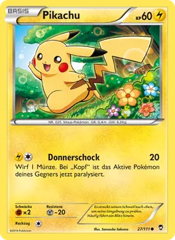 Karte Pikachu aus Fliegende Fäuste, Nummer 27/111