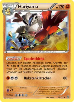 Karte Hariyama aus Fliegende Fäuste, Nummer 52/111
