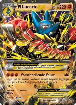 Karte M Lucario EX aus Fliegende Fäuste, Nummer 55/111