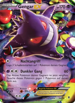 Karte Gengar EX aus Phantomkräfte, Nummer 34/119