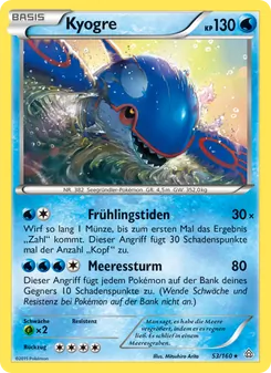 Karte Kyogre aus Protoshock, Nummer 53/160