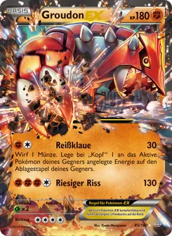 Karte Groudon EX aus Protoshock, Nummer 85/160