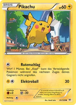 Karte Pikachu aus Drachenleuchten, Nummer 20/108