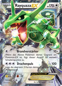Karte Rayquaza EX aus Drachenleuchten, Nummer 75/108