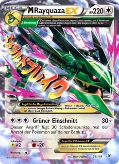 Karte M-Rayquaza EX aus Drachenleuchten, Nummer 76/108